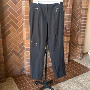 Ana Nonza black zipper cargo pocket midrise slacks tapered legs ankle length